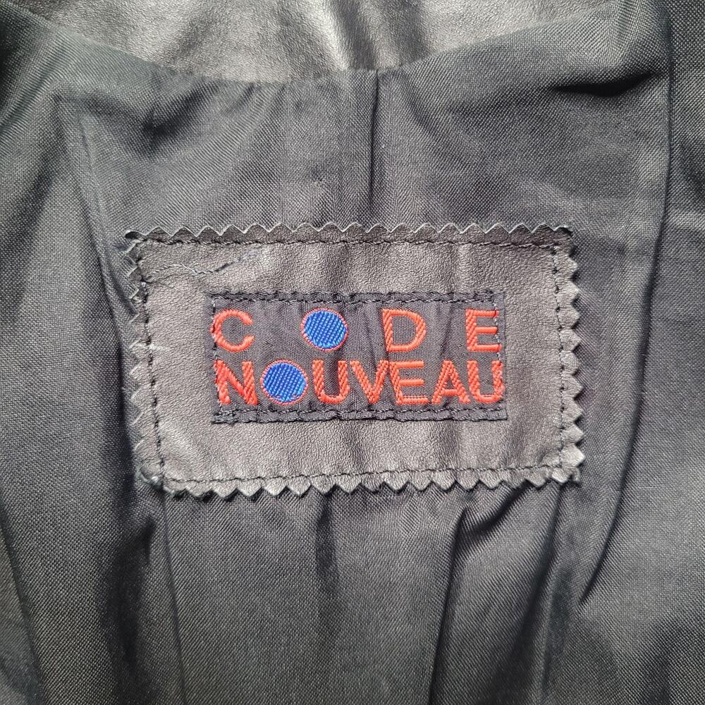 Vintage Black Leather Jacket Med Statement Rocker 80s Cropped Retro Edgy Biker - Picture 7 of 8